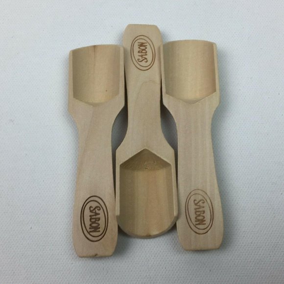 Sabon Wood Scoop Set 3 Wooden Spoon Scrub Bath - Picture 8 of 12